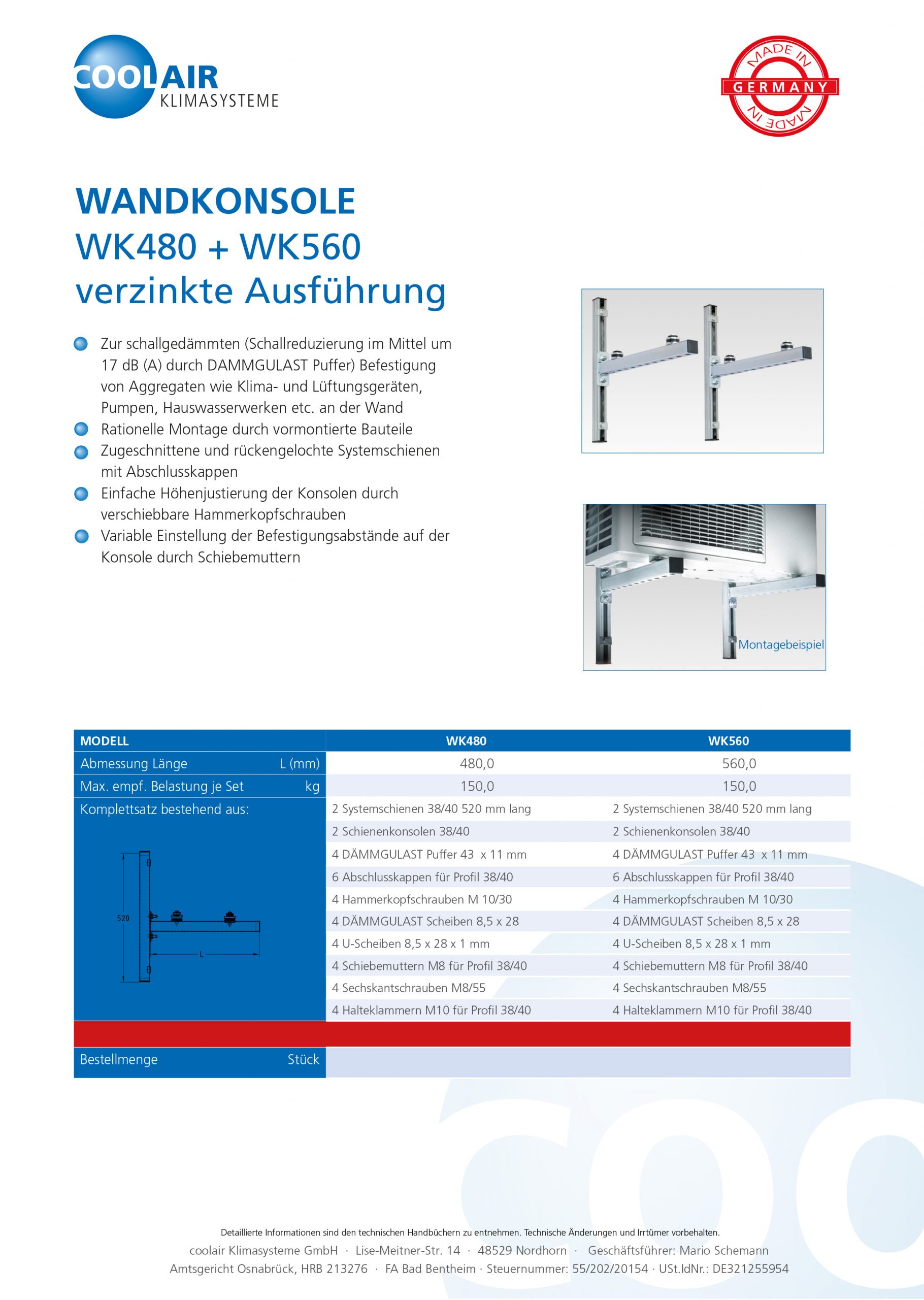 WANDKONSOLE WK 480 + WK 560