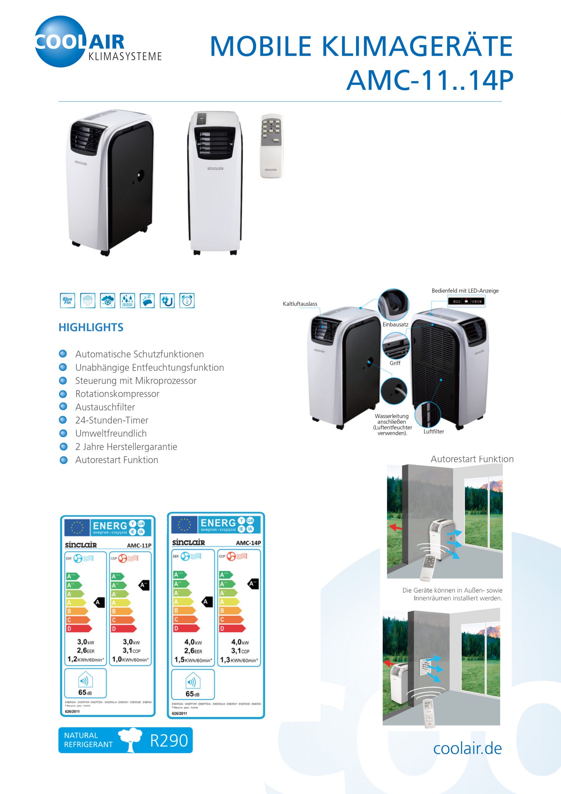 Mobile Klimageräte AMC-11..14P